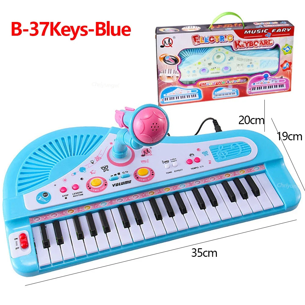 Chriyungel 37 Keys Kids Electronic Keyboard Piano with Microphone Musical Instrument Educational Toys Gift for Boy Girl Toddler