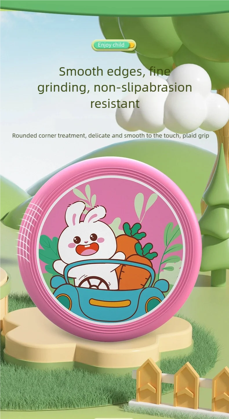 Kids Soft Rubber Frisbee Cartoon Flying Disc Safe Outdoor Sport Toy Parent-Child Game for Boys Girls Beach Backyard Family Play