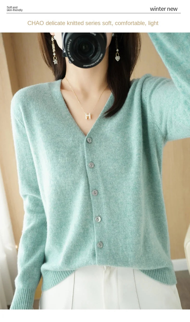 Women Cardigans 2025 Autumn Winter Single Breasted Knitwears Long Sleeve Warm Knit Cardigan Korean Fashion Spring casual Sweater