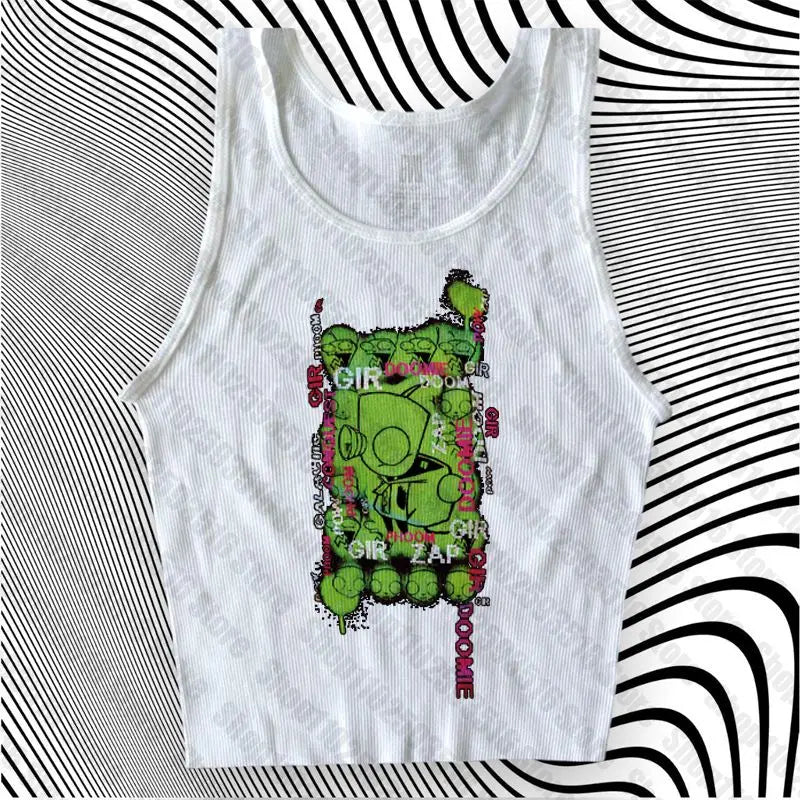 Sexy Top Y2k Tops With Suspenders Gothic Clothes for Women Vintage Clothing Emo Trashy Y2k 2000s Crop Top Woman Women's Cropped