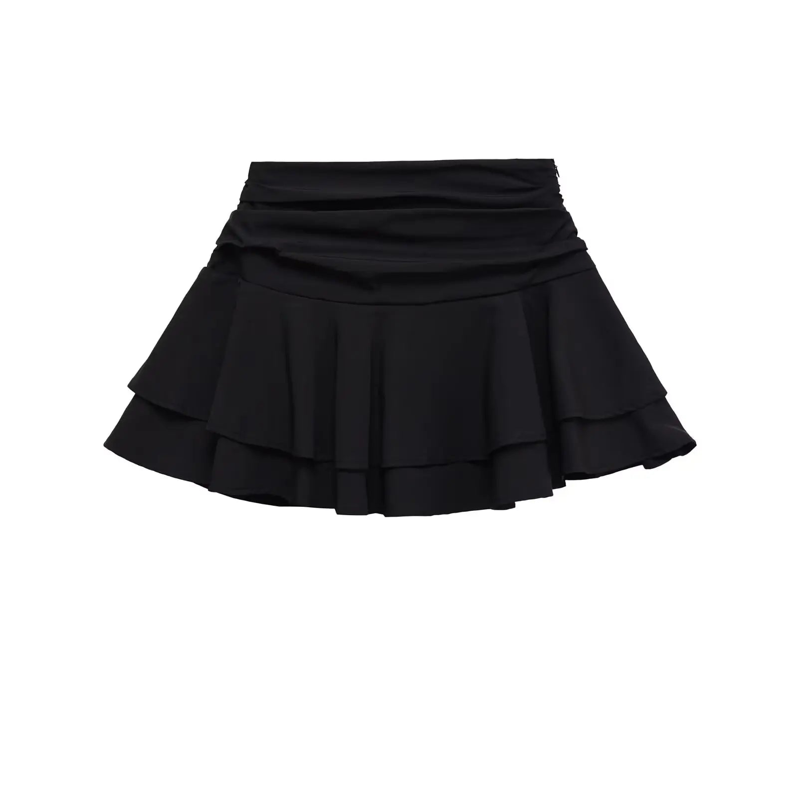 ETJ 2025  women's summer new sexy fashion hot girl style flouncy stacked decoration mid-waist short skirt pants