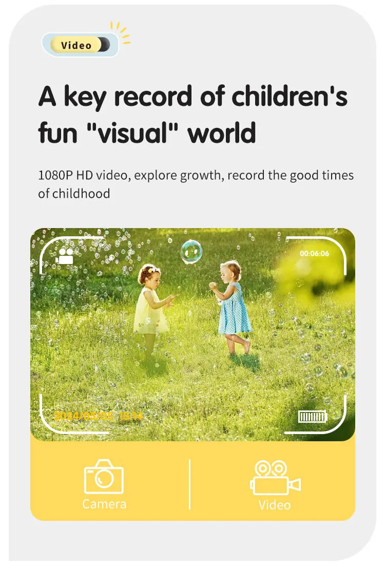 Kids' Camera Set, Instant Print Camera with Printing Function, Print Pictures, Portable Multi-Function Photo Printer Camera