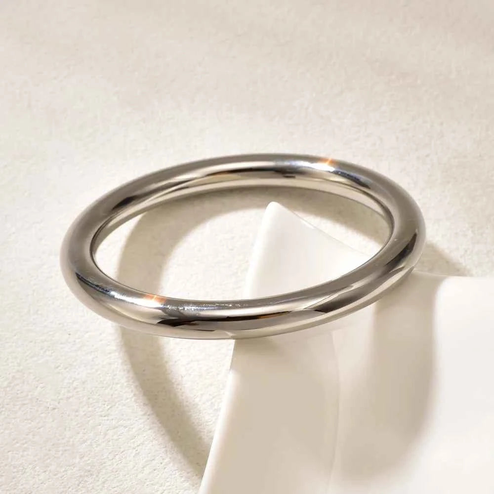 C29 Simple and fashionable traditional plain ring bracelet, 18K gold-plated jewelry, women's ins stainless steel hollow bracelet