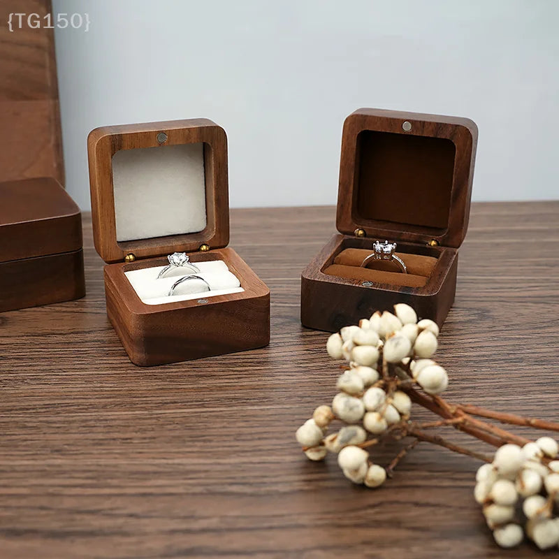 Multi-Layer Jewelry Organizer Box, Wooden Wedding Ring Case With Earring Storage & Gift Packaging