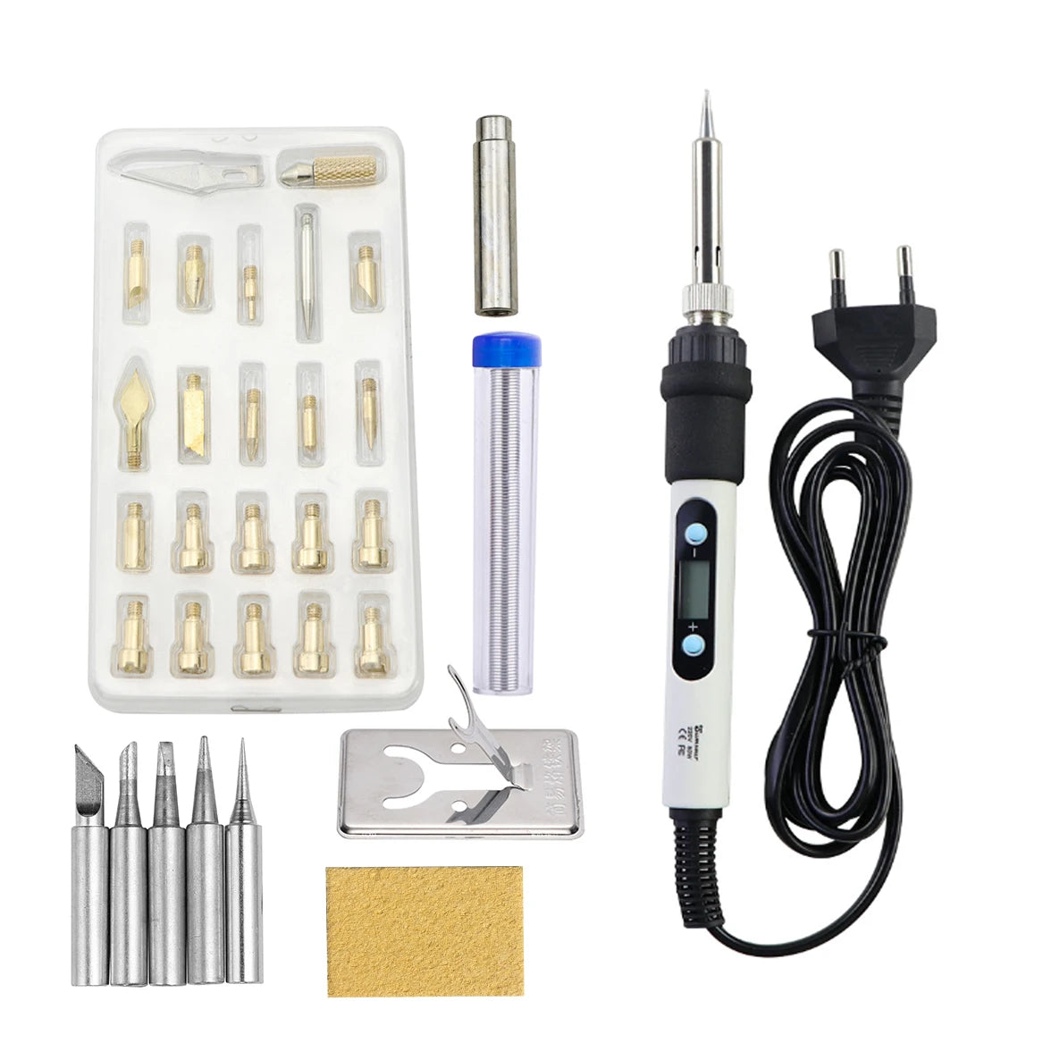 Wood Burning Carving Pyrography Pen Kit Adjustable Temperature Electric Soldering Iron Welding Wood Embossing Burning Tool