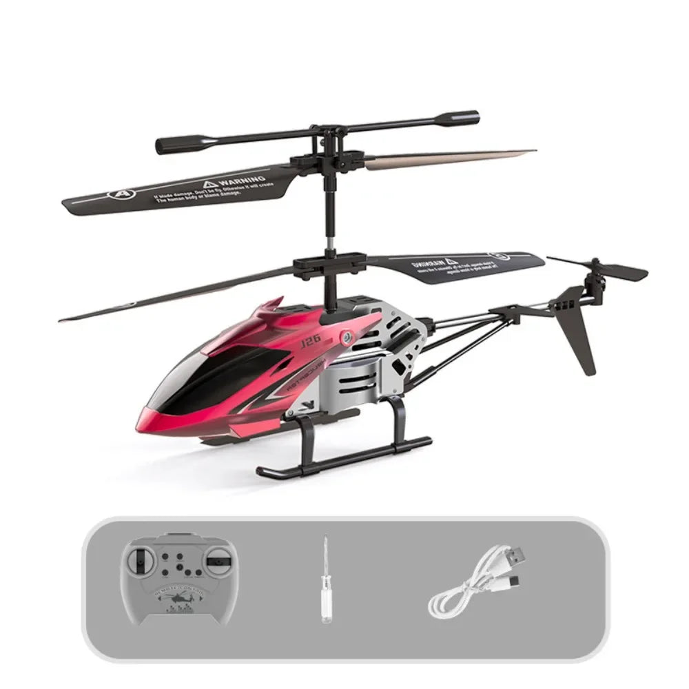 Metal Alloy RC Helicopters 3.5 Channels USB Charging Remote Control Plane Rechargeable Silver Red Pink Flying Helicopter Toy