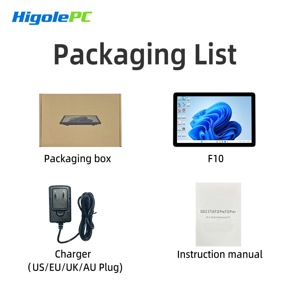Higole F10 10.1'' Fanless Mini PC Intel N5095 Windows 11 WiFi5 8GB 128GB 5000mAh 4K RS-232 RJ45 Laptop Desktop PC Mini Computers