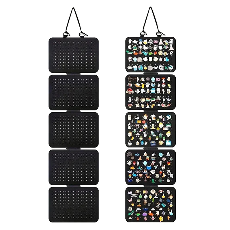 1pc Foldable Felt Jewelry Organizer,Wall Hanging 5-Tier Earring Pendant Display,Storage Bag For Necklaces,Bracelets