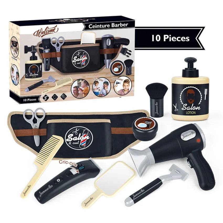 Kids Pretend Play Toys Simulation Hair Styling Salon Shaving Set Fashion Makeup Set Toy for Birthday Party Dress Up Game Gift