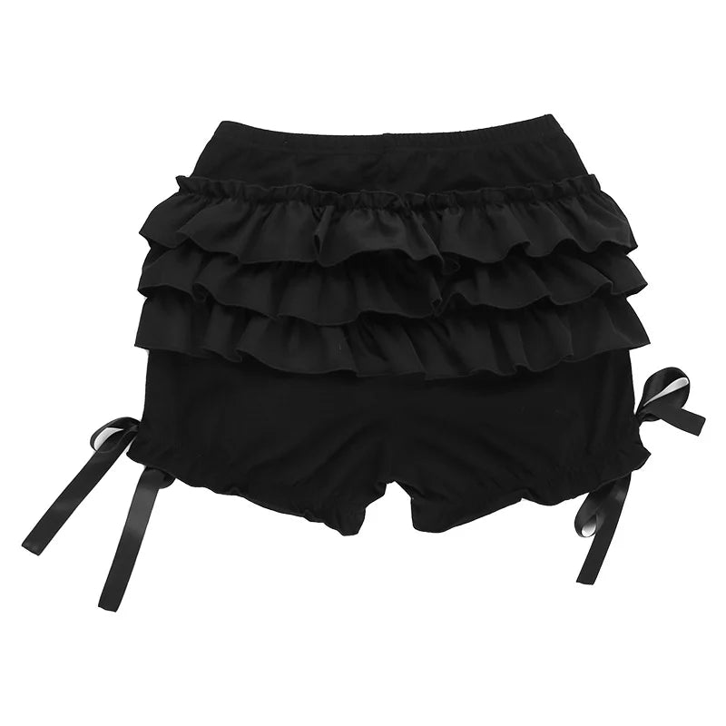 Hotsweet Shorts Women Aesthetic Y2k E-girl Cute Sweet Fairycore Grunge Lace Bow Patchwork High Waist Shorts