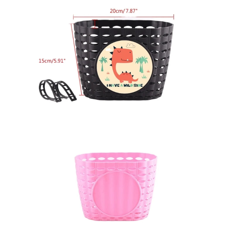 Kids Bike Basket for Boy Girl Front Bicylcles Handlebars Waterproof Basket with Fastens Strap Teen Small Bike Basket