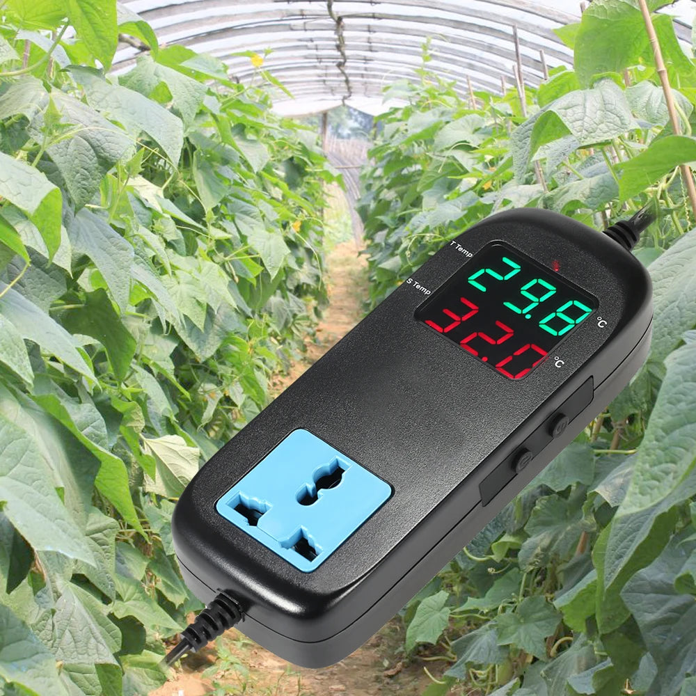Electronic Thermostat LED Digital Display Breeding Temperature Controller Thermocouple Thermostat with Socket AC 90V～250V