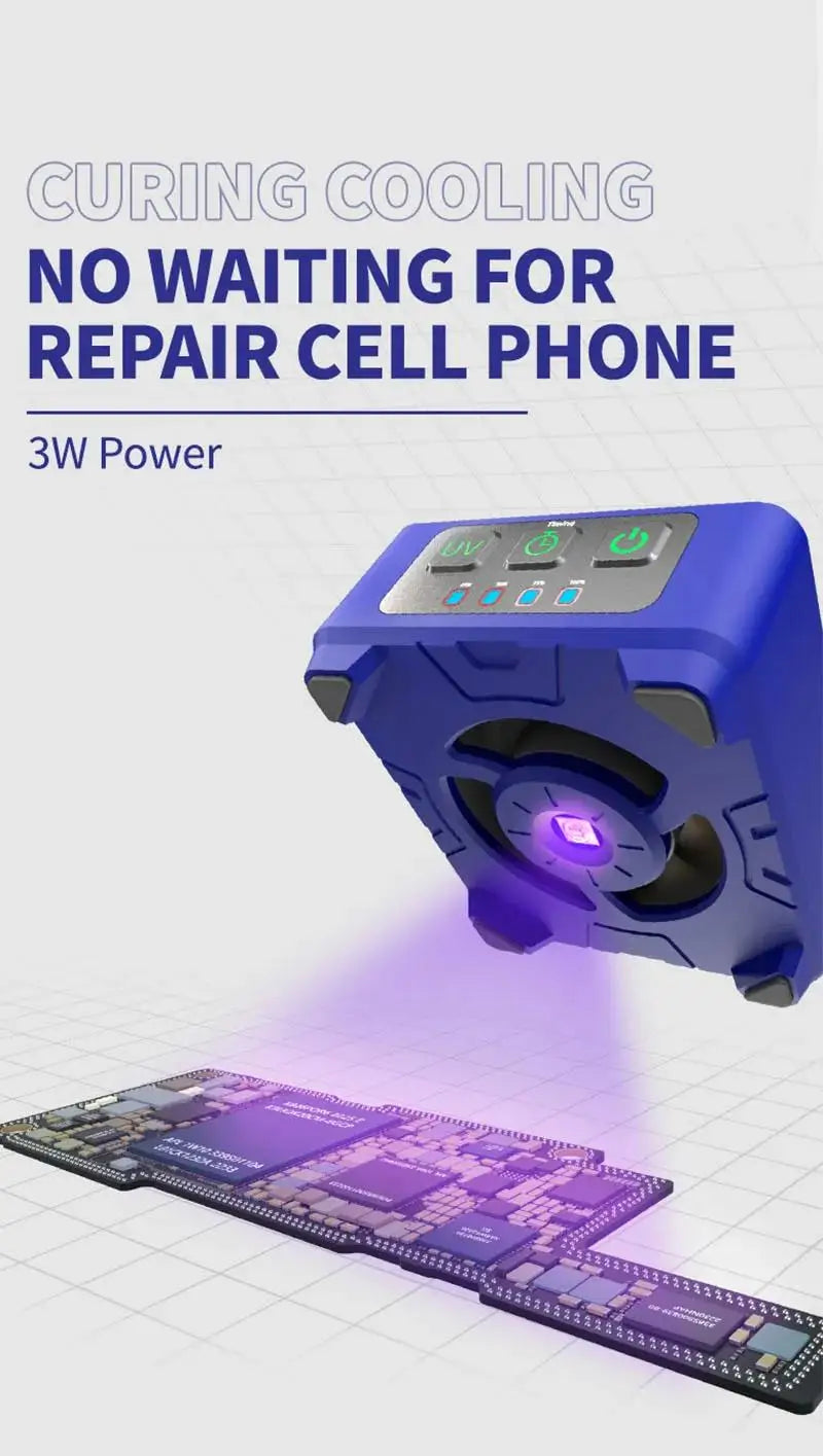 MECHANIC CUV-3 Cooling Curing Fan 3S cooling for Motherboard Fast Heat Dissipation UV Curing Soldering Smoke Exhaust Fan Tools