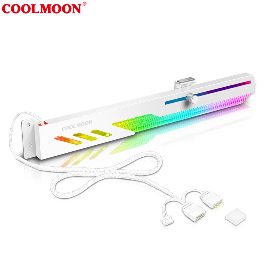GT8 Horizontal GPU Support 5V ARGB Bracket Computer Video Card Stand GPU Holder with Aluminum Alloy Shell Slide Adjustment