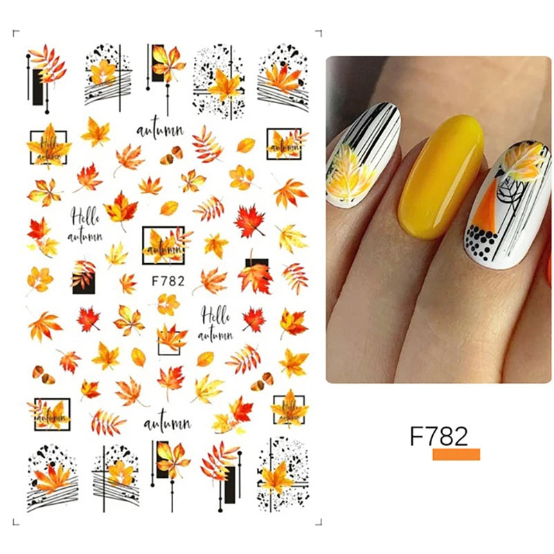 3D Dandelion Peach Blossom Maple Leaf Nail Sticker Nail Art Decoration Color Flower Nail Decal Nail Art Supplies Nail Parts