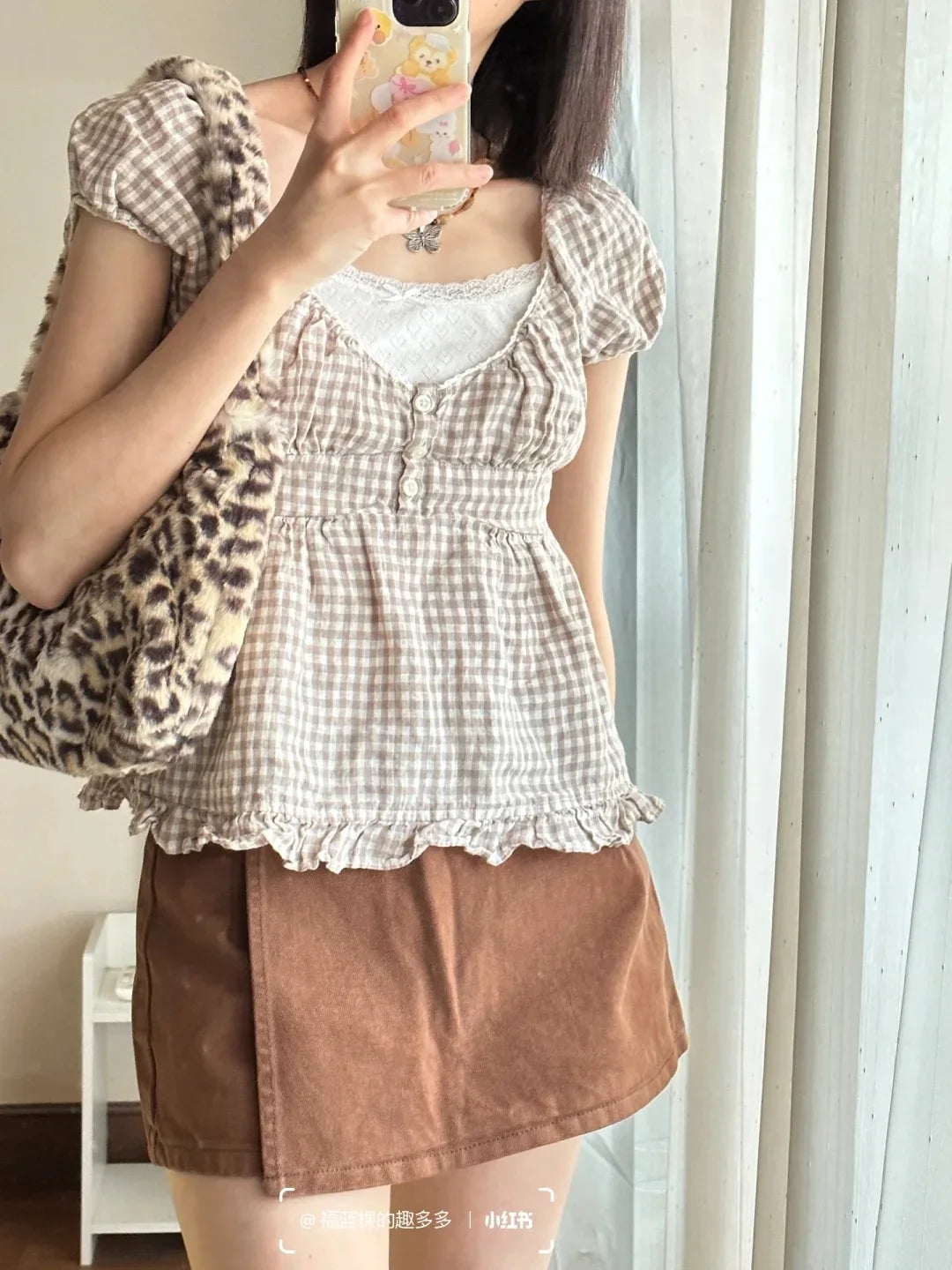 White Striped V-neck Buttons T-shirts Women New Casual Cotton Lace Trim Sexy Crop Tops Sweet Cute Preppy Style Blouse Tees Y2K