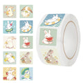500PCS Cartoon Cute Rabbit Sticker, Teacher Reward Praise Roll Sticker Labels, Envelope Seal Tag Handmade Notebook Phone Sticker