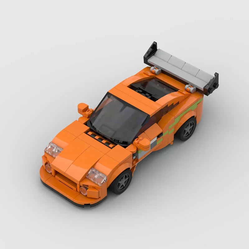 370pcs MOC Supra MK4 Sports Car Vehicle Racer Building Blocks Fast & Furious Brick Creative Garage Toys for Boys