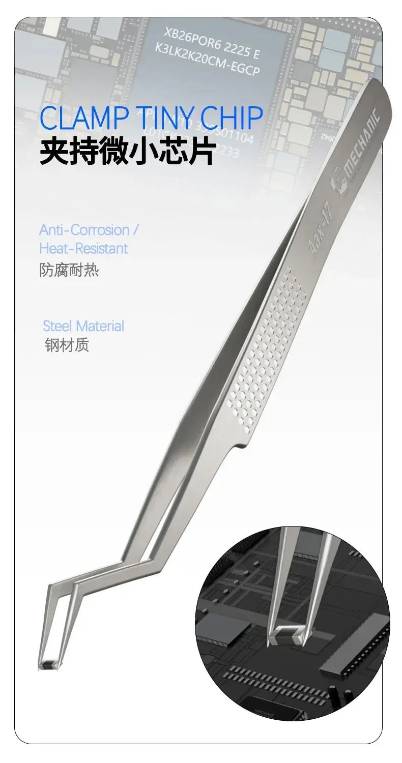 MECHANIC Aax-17 tin positioning tweezers for precise clamping of tin wire, non-slip and wear-resistant, made of steel