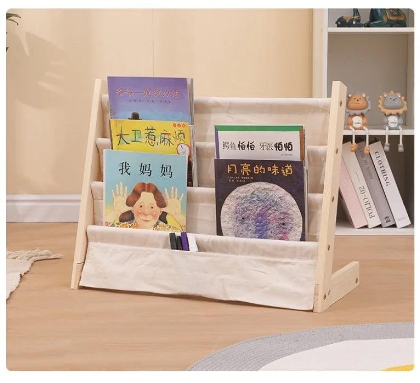Home Multitier Solid Wood Reading Bookshelf Removable Floor Storage Bookshelf Children's Picture Book Organizer Storage Bookcase