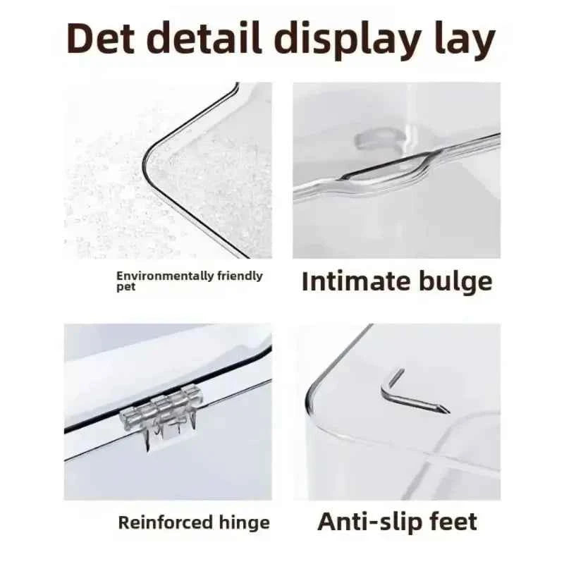 Clear Acrylic Clamshell Storage Organizer Box Multi-Purpose Desktop Organizer for Stationery Home Office Makeup Jewelry Bathroom