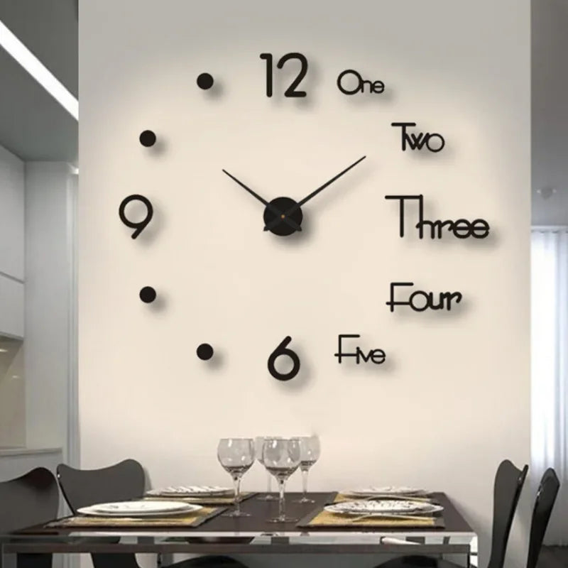 DIY Modern Design Large Wall Clock Fashion Decorative Living Room Wall Clock Home Decoration Clocks Decor Decoration for Bedroom