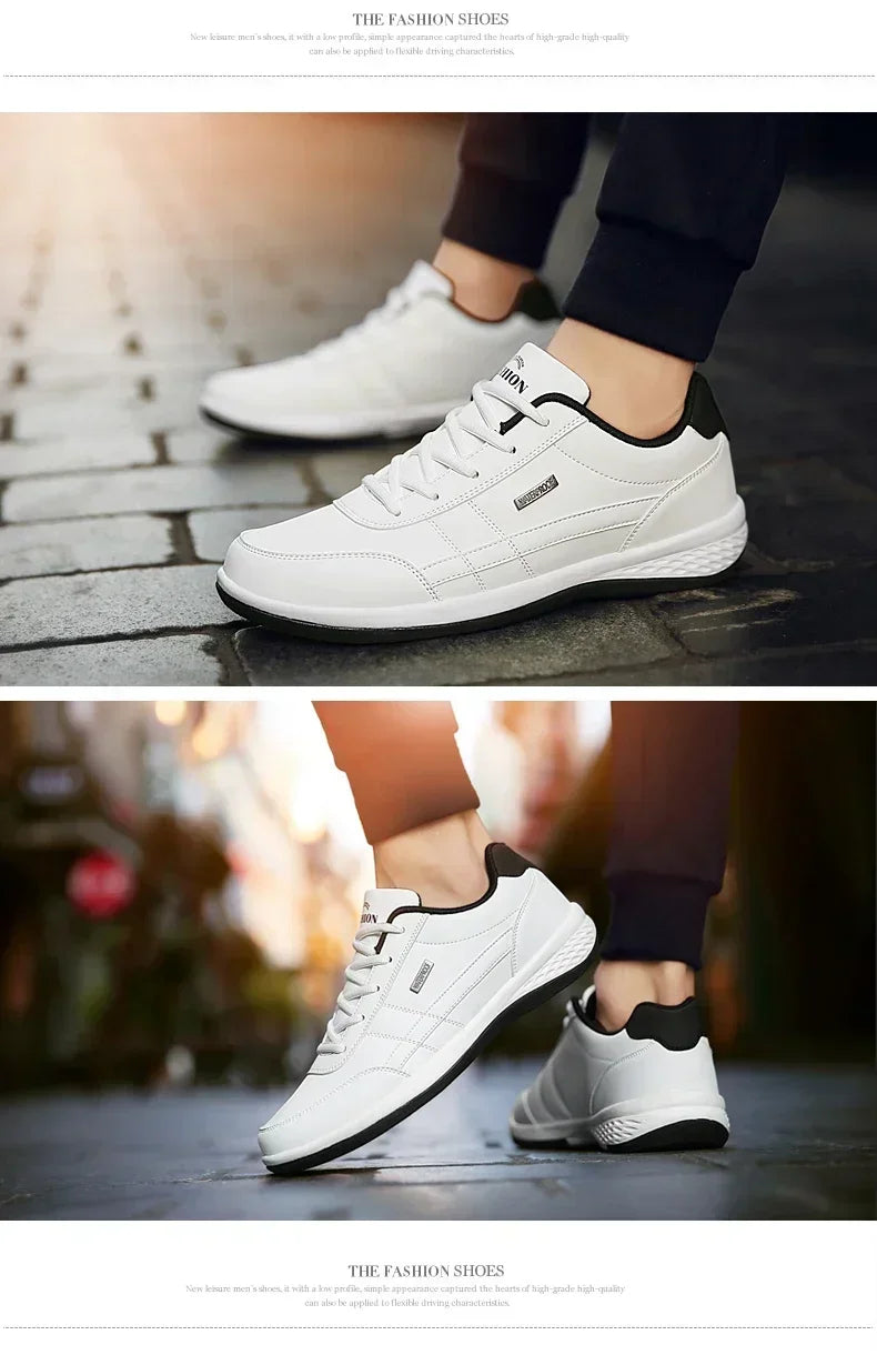 Shoes for Lace Up Footwear Vulcanized Men Leather Sneaker Waterproof Casual Comfortable Men's Sneaker Man Shoe Masculino