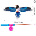 Children Kite Toy Cartoon Eagle Foldable Mini Plastic Toys Kite Hand Brake Fishing Rod  Butterflies For Kids Outdoor Toy For Fun