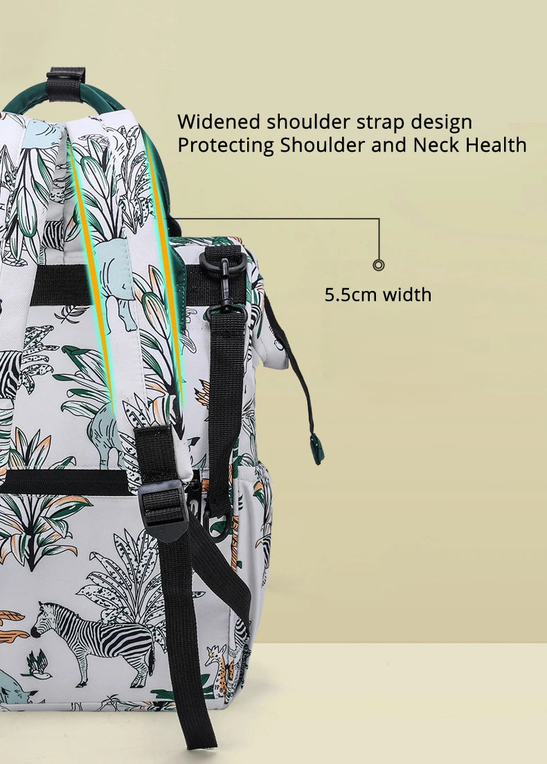 IYEAL Fashion Baby Nappy Bag Cute Animal Pattern Mommy Bag Multi Functional Large Capacity Diaper Bags for Babies Nursing Bags