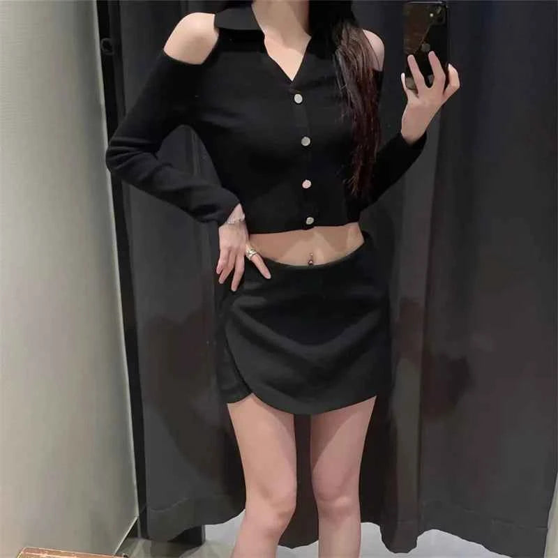 MUJER 2025 Asymmetric Skort For Women Pink Black Mini Skirt Shorts Woman Fashion High Waist Short Skirts Summer Casual Shorts