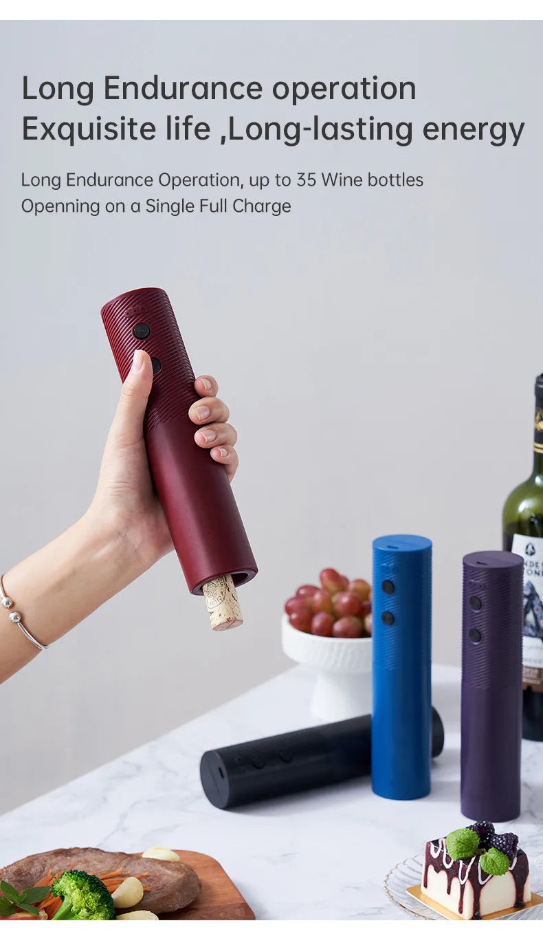 Electric Wine Bottle Opener Charged Automatic Reusable Easy Carry Red Wine Opener Gift for Waiter Women Home Kitchen Party Bar