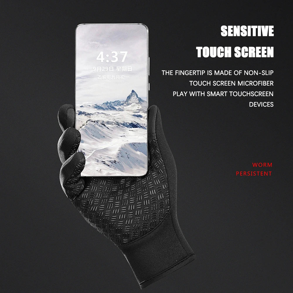 Winter Warm Gloves Men Women Touchscreen Waterproof Cycle Gloves Male Outdoor Sports Plus Velvet Motorcycle Running Ski Glove