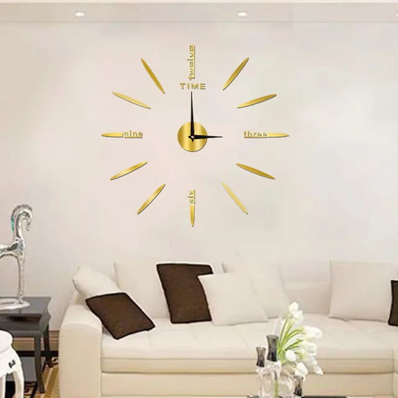 DIY Modern Design Large Wall Clock Fashion Decorative Living Room Wall Clock Home Decoration Clocks Decor Decoration for Bedroom