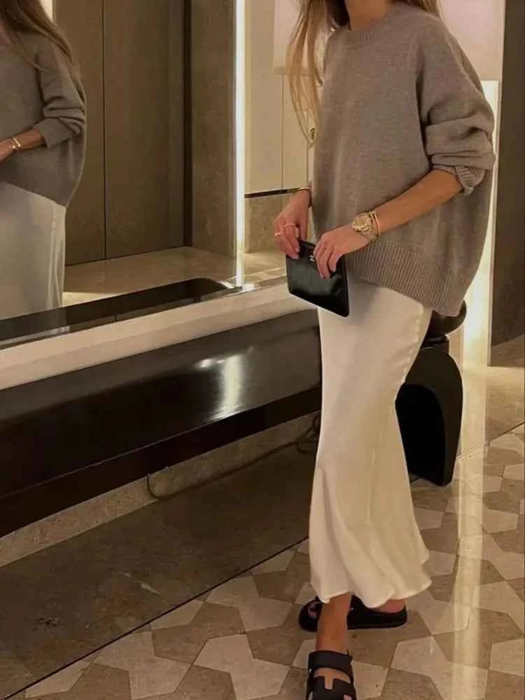MUJER Woman 2026 Satin Skirt Women High Waist Long Skirts For Women Summer Black Midi Skirt Woman Office Elegant Women's Skirts