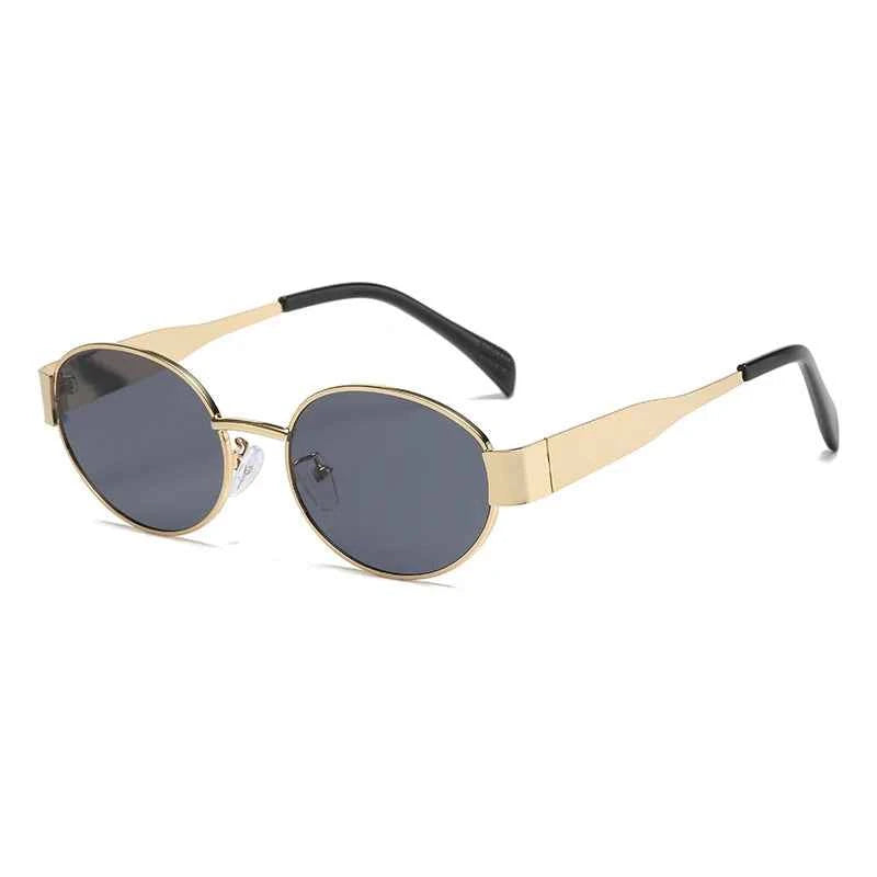 Small Metal Frame Oval Sunglasses For Women  Brand Designer Fashion Luxury Shades UV400 Eyewear Men Vintage Sunglasses 2180