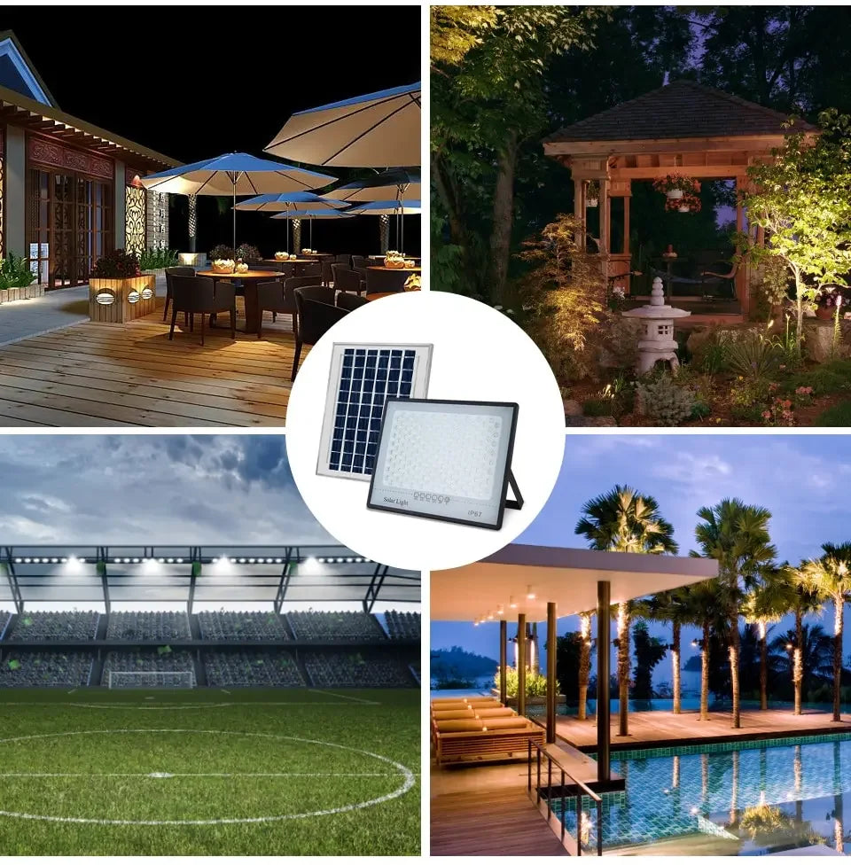 LED Solar Garden Lights Outdoor Waterproof IP67 Reflector Spotlight Emergency Wall Lighting for Garden Buildings