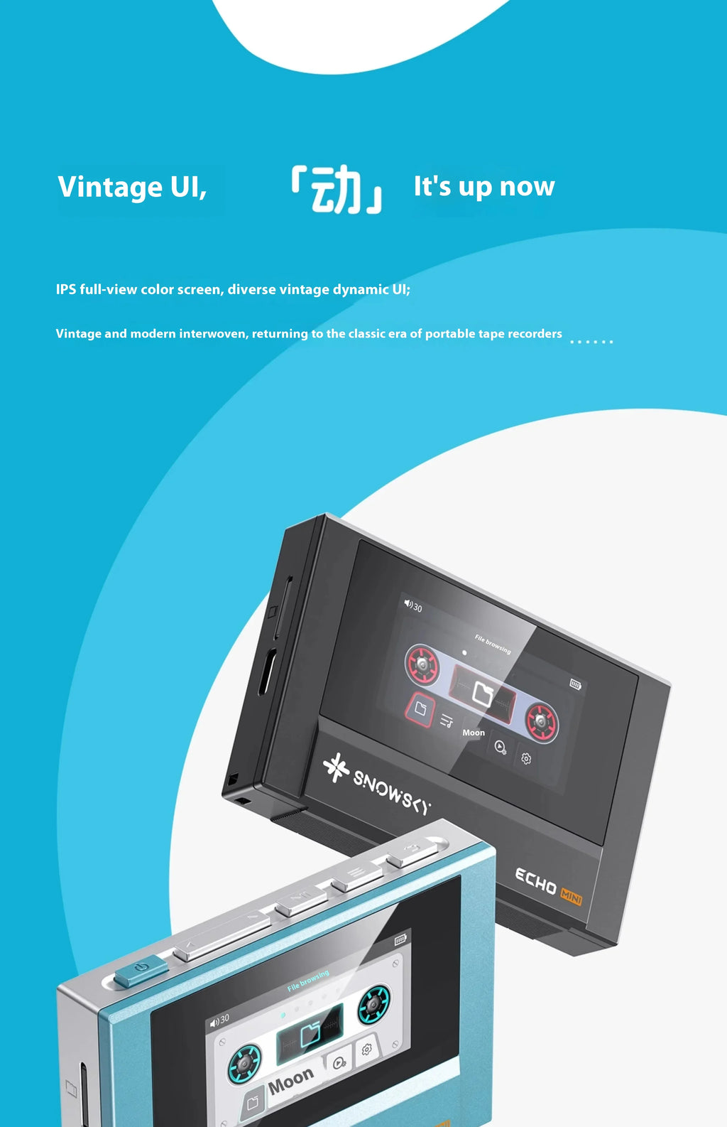 Fiio Snowsky Echo Mini Wireless Bluetooth MP3 Player 8GB Retro Portable Walkman Custom Support DSD Music Gift