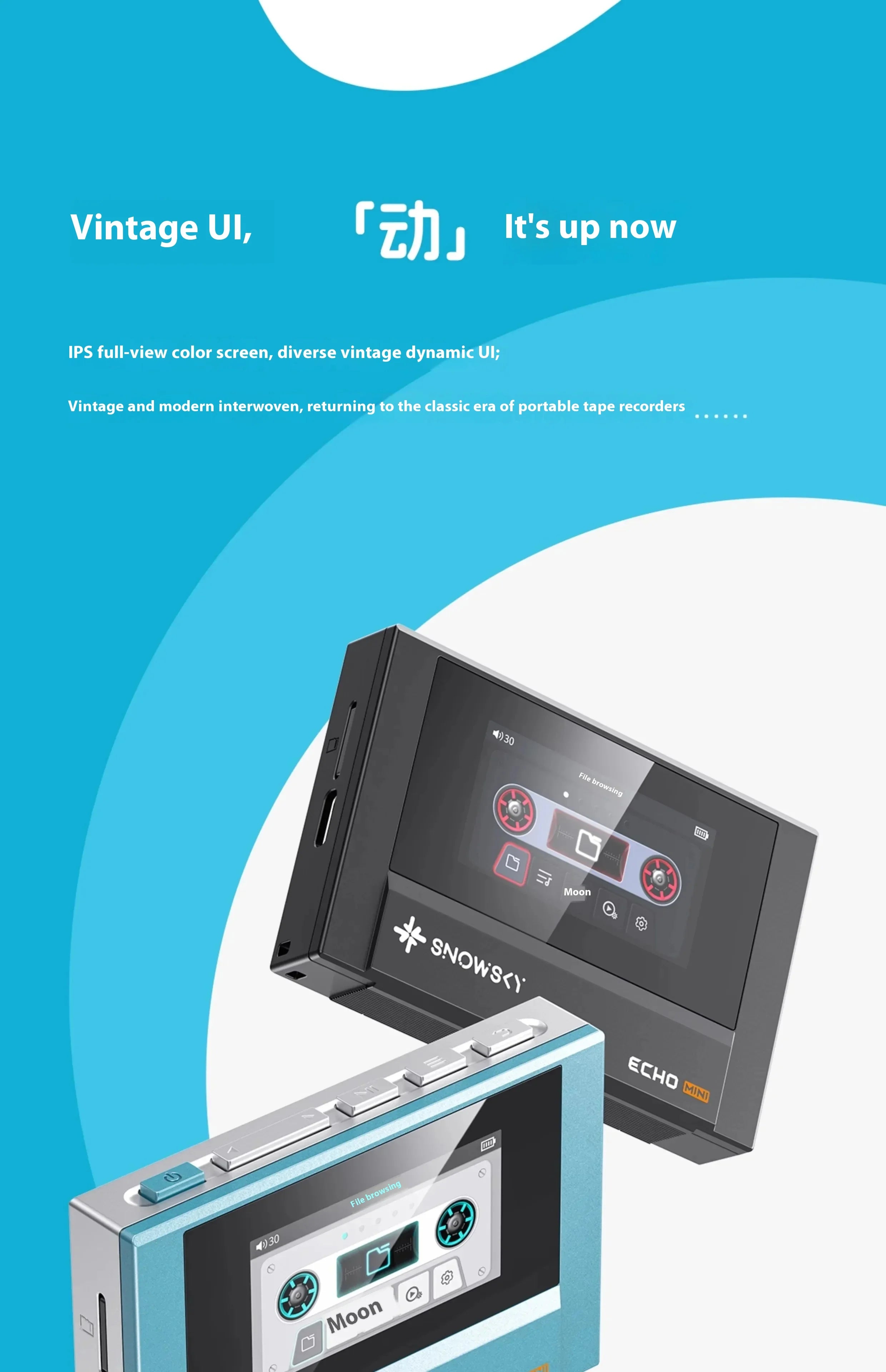 Fiio Snowsky Echo Mini Wireless Bluetooth MP3 Player 8GB Retro Portable Walkman Custom Support DSD Music Gift