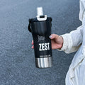 1pc Minimalist Sports-Style Insulated Water Bottle with Straw, 600ML with Handle, Lid Supporting Both Straw & Direct Drinking