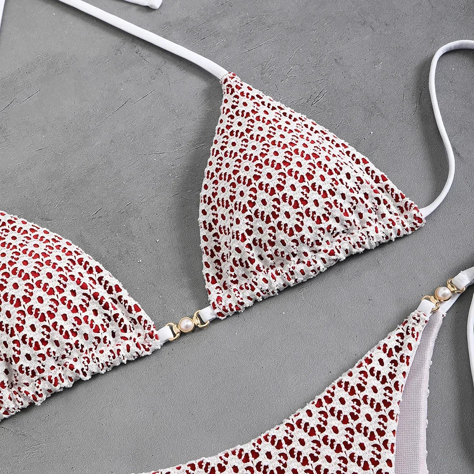 Sexy Micro Bikini 2025 Women Chain Swimsuit Female Swimwear Thong Bikinis Sets Brazilian Bathing Suit Beach Wear Lace Up Biquini