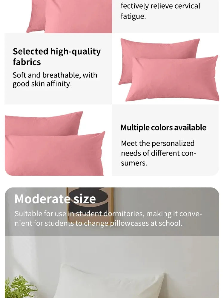 2pcs Brushed Pillowcase Soft Breathable Pillowcase Premium Quality Pillow Covers For Bedroom Sofa Home Decor