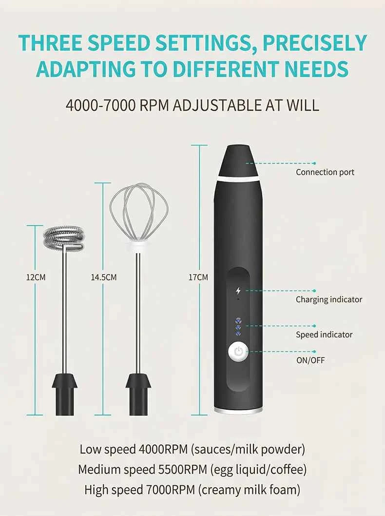 Portable Electric Milk Frothers Handheld Blender USB Mini Coffee Maker Whisk Mixer Cappuccino Cream Egg Beater Food Blender