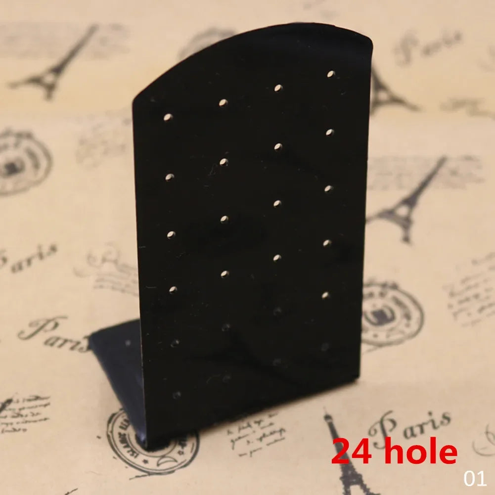 48 Holes Jewelry Organizer Stand Black Plastic Earring Holder Pesentoir Fashion Dangle Earrings Display For Women Rack Etagere