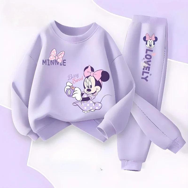 Children's Spring Autumn Long Sleeve Clothing Girls Pullover Long Pant Two Piece Sets Cartoon Printed Kids 2pcs Sets Tracksuit