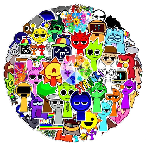 10/30/50PCS Sprunki Stickers Funny Music Game Sticker Toys Decals DIY Phone Luggage Laptop Skateboard Guitar Bike Car