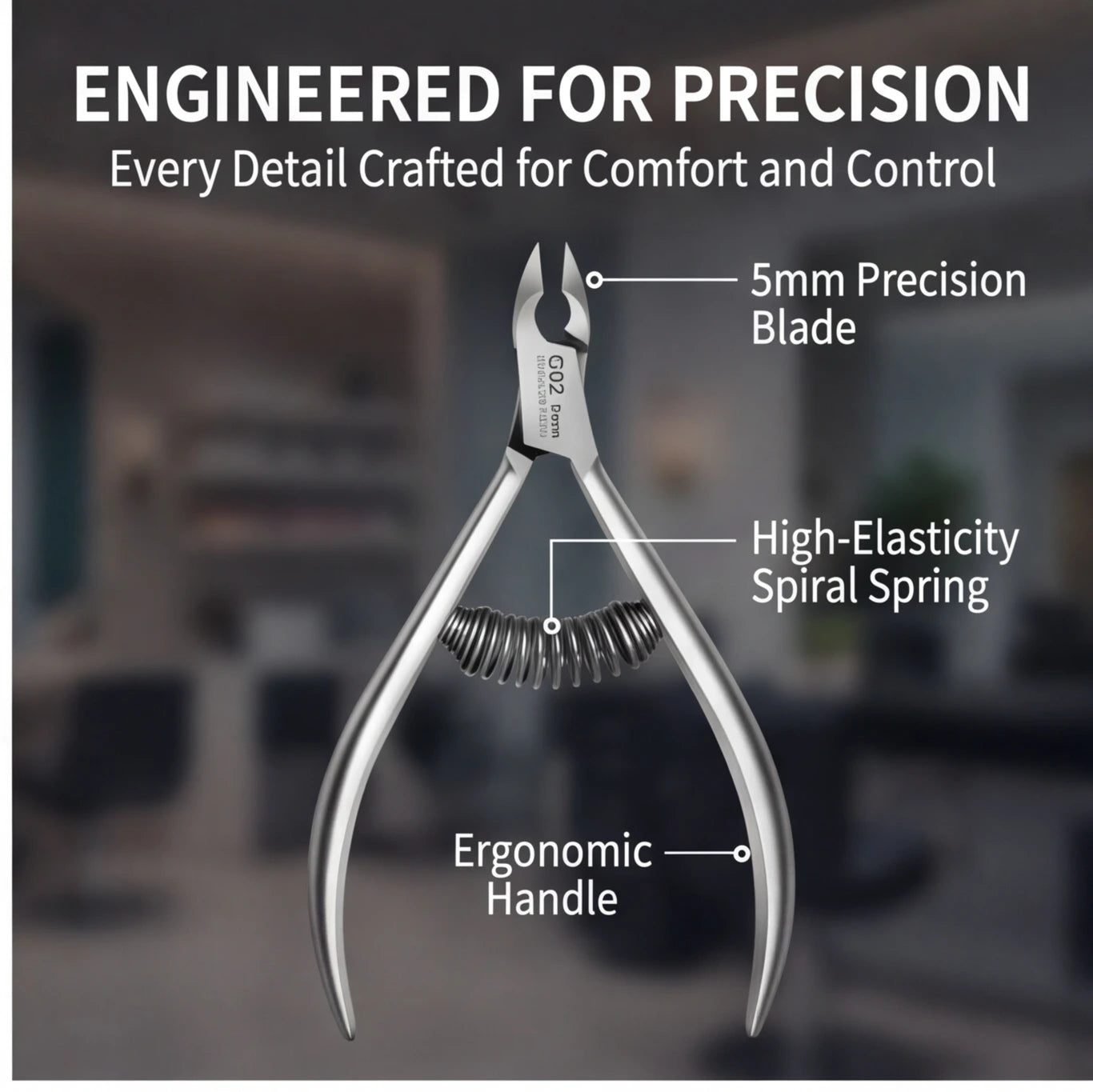 Professional Pedicure Nail Tools: Double Springs Cuticle Trimmer, Sharp Blade Clippers for Nail Art & Care