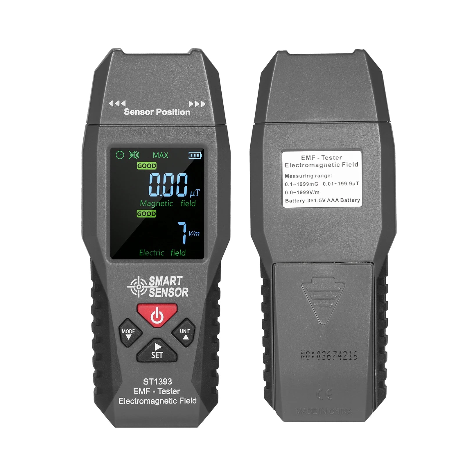 SMART SENSOR ST1393 EMF Meter Electromagnetic Field EMF Detector Handheld Digital LCD Electromagnetic Field Radiation Tester