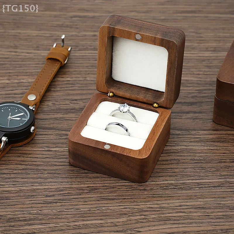 Multi-Layer Jewelry Organizer Box, Wooden Wedding Ring Case With Earring Storage & Gift Packaging
