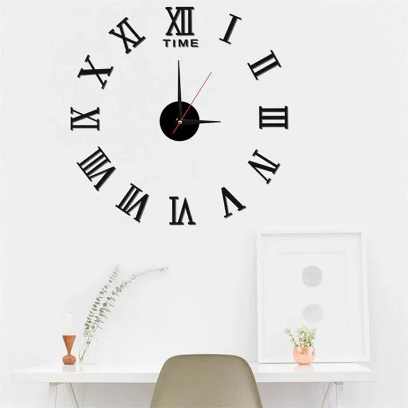 DIY Modern Design Large Wall Clock Fashion Decorative Living Room Wall Clock Home Decoration Clocks Decor Decoration for Bedroom