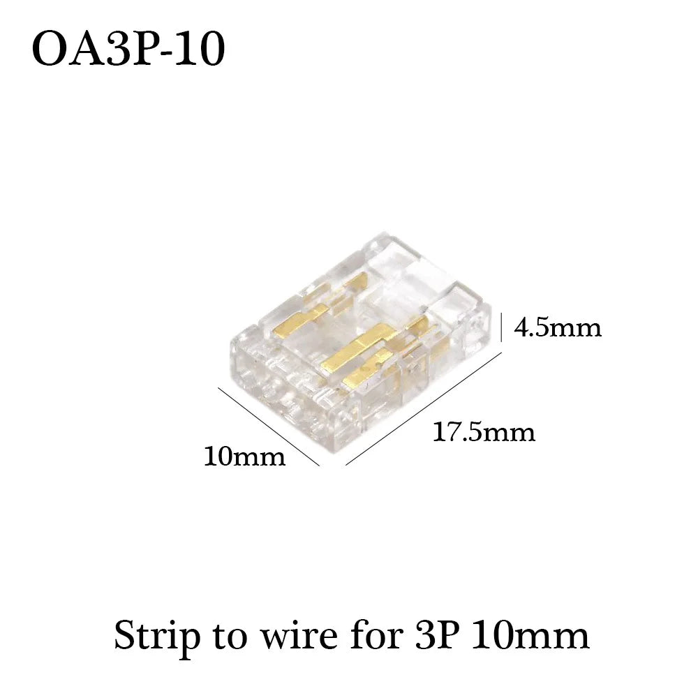 COB Strip to Wire LED Connectors 5 8 10mm Connection Solderless Extension For CCT FCOB RGB LED Strip Lights 2 3 4 Pin Connector